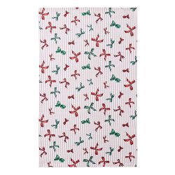 Festive Bow Stripe Tea Towel, Set of 2