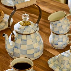 MacKenzie-Childs Sky Check Tea Kettle