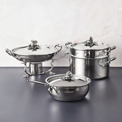 Ruffoni Opus Prima Hammered Stainless-Steel 8-Piece Cookware Set Simolary simolary.com 15