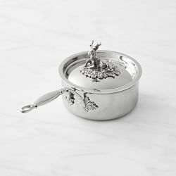 Ruffoni Opus Prima Stainless-Steel Saucepan with Stag Knob, 1.5-Qt