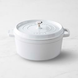 Staub Enameled Cast Iron Round Dutch Oven, 7-Qt, White