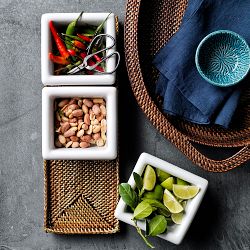 Nito Condiment Caddy with Ceramic Inserts