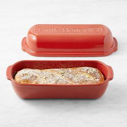 Emile Henry French Ceramic Italian Bread Loaf Baker, Poppy