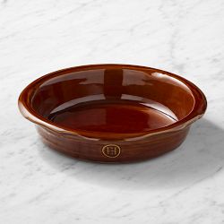 Emile Henry French Ceramic Potter Pie Dish, Solid Caramel