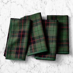 Green Tartan Napkins, Set of 4
