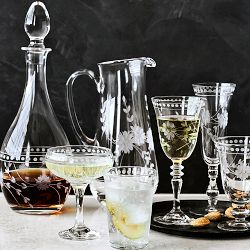 Vintage Etched Coupe Glasses