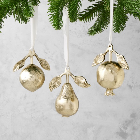 Josh Young x Williams Sonoma Home Fruit Ornaments, Set of 3
