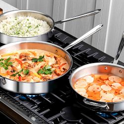 All-Clad D3® Tri-Ply Stainless-Steel Sauté Pan, 6-Qt