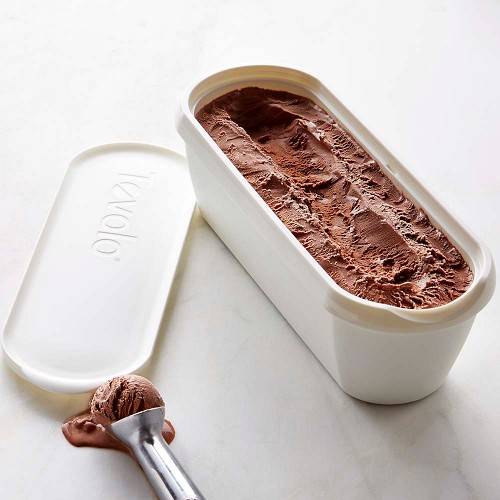 Insulated Ice Cream Storage Tub, Oval, 2.5-Qt, White Lid