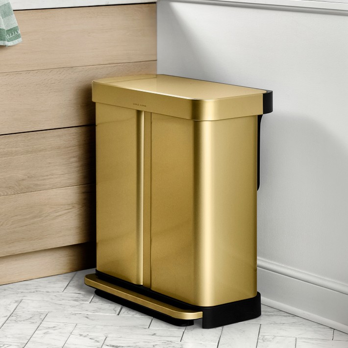 simplehuman Dual Compartment Step Trash Can with Liner Pocket