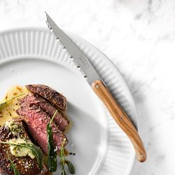Jean Dubost Olivewood Carving Knife &amp; Meat Fork Set