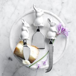 Sculptural Bunny Cheese Knives, Set of 3