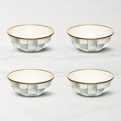 MacKenzie-Childs Sterling Check Everyday Bowls, Set of 4