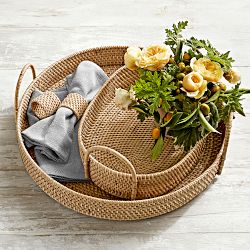 Light Woven Round Tray