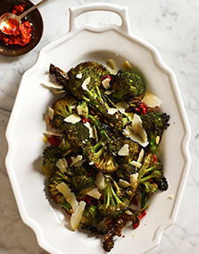 Roasted Broccoli with Pine Nuts and Parmesan