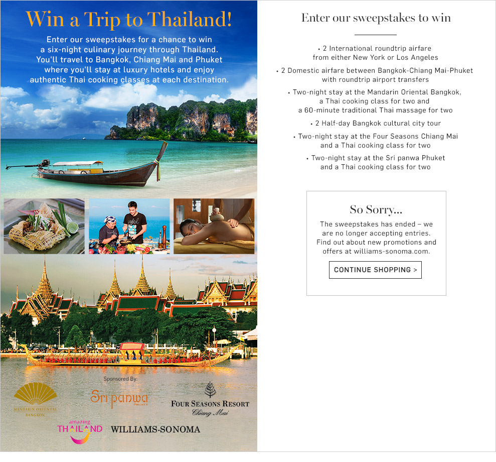 Thailand - Sweepstakes Ended