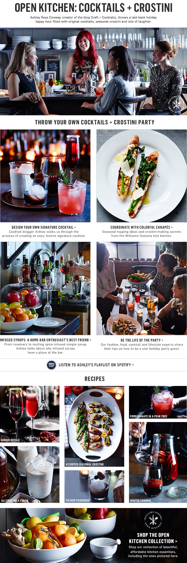 Open Kitchen: Cocktails + Crostini