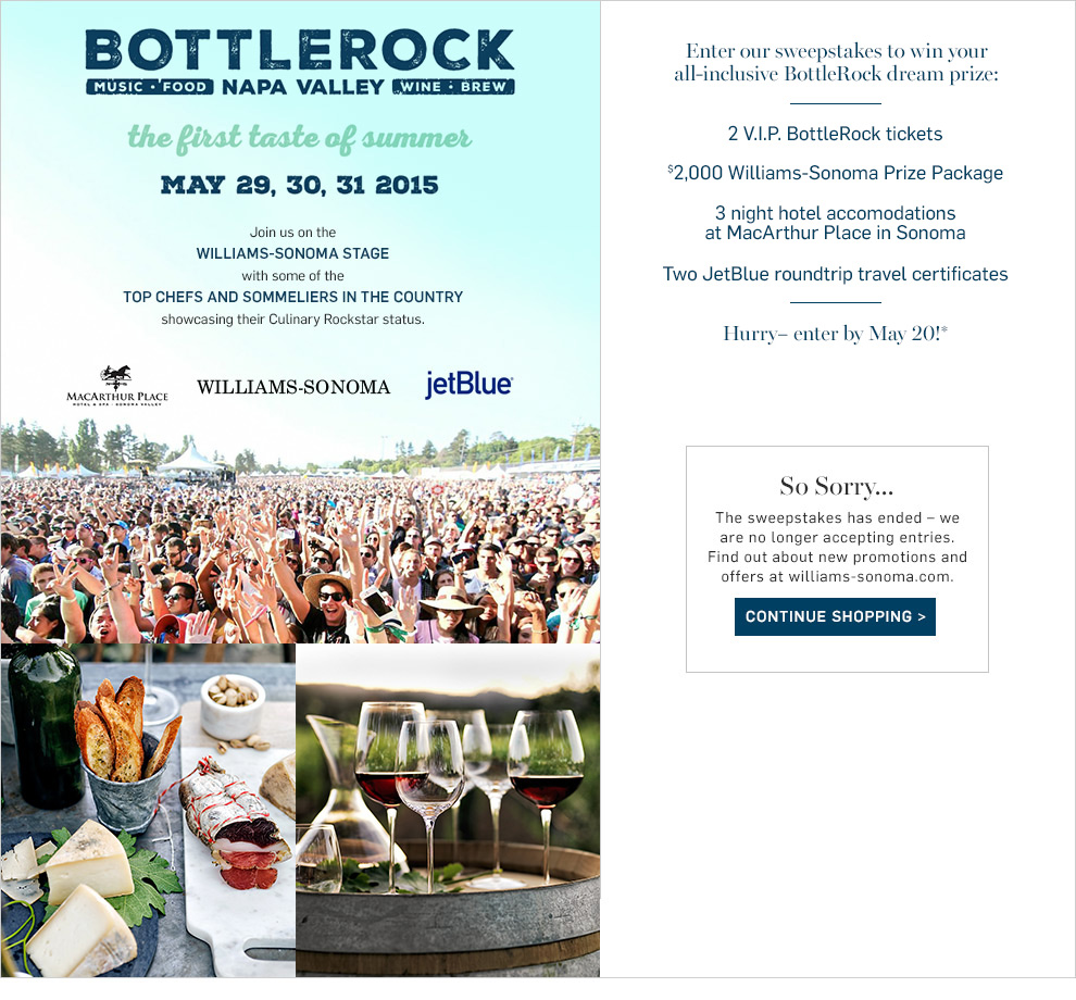 Bottlerock - Sweepstakes Ended