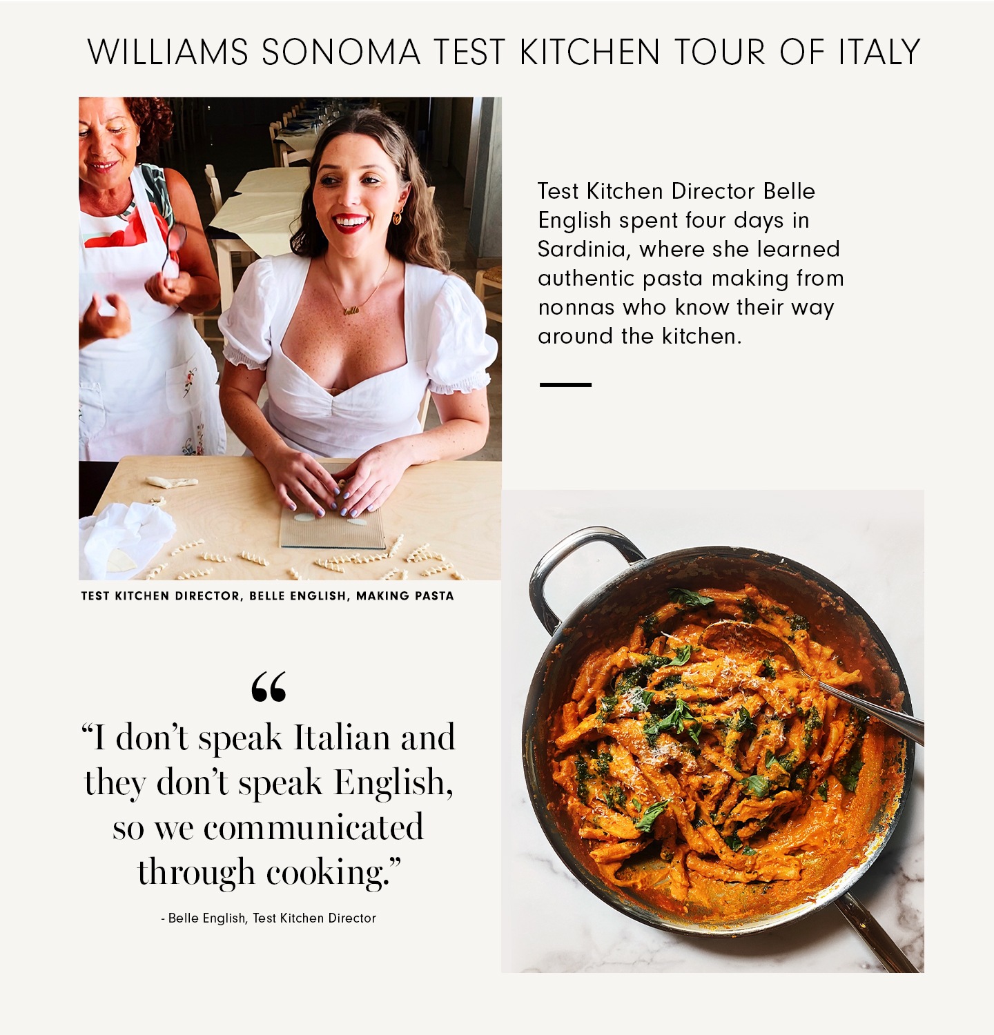 Williams Sonoma Test Kitchen Tour of Italy