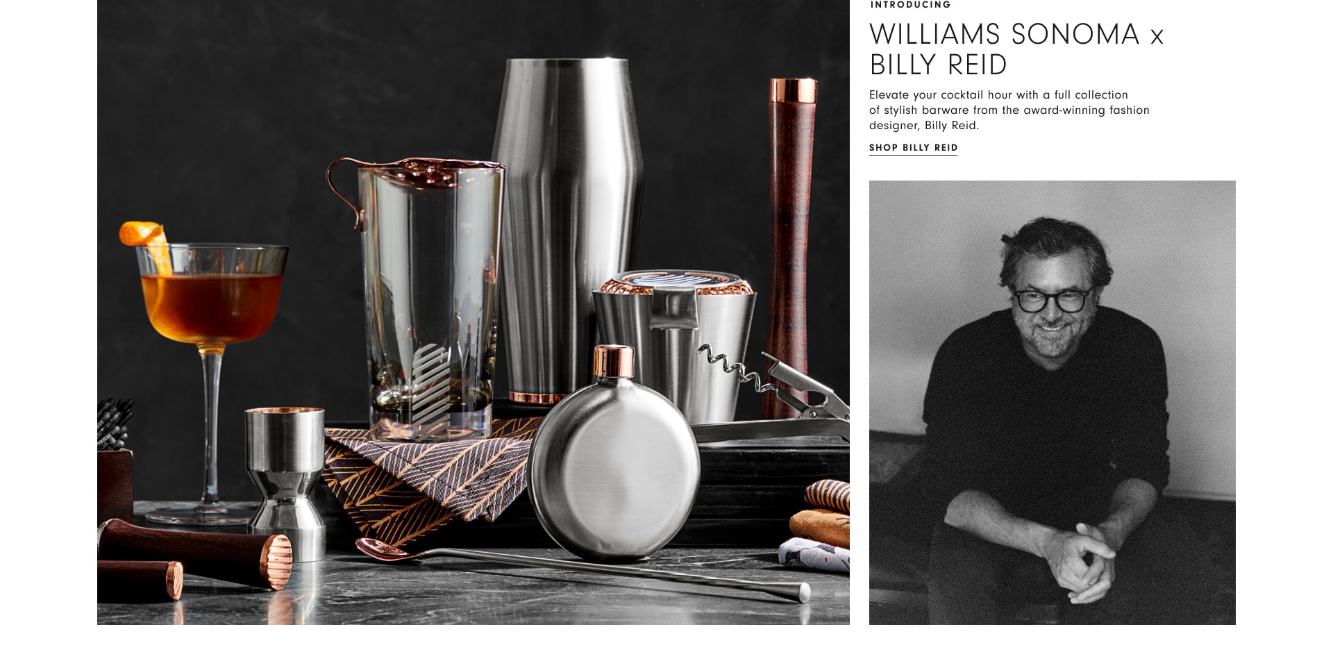 Williams Sonoma x Billy Reid Bar Collection