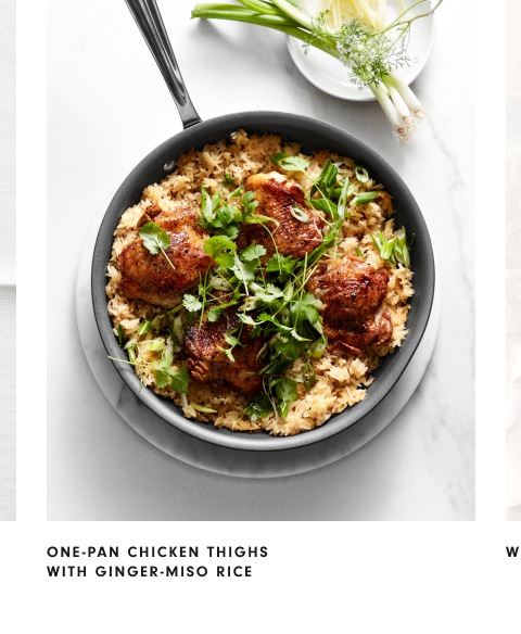 One-Pan Chicken Thighs with Ginger-Miso Rice