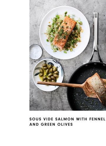 Sous Vide Salmon with Fennel and Green Olives