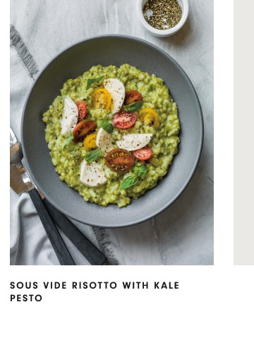 Sous Vide Risotto with Kale Pesto
