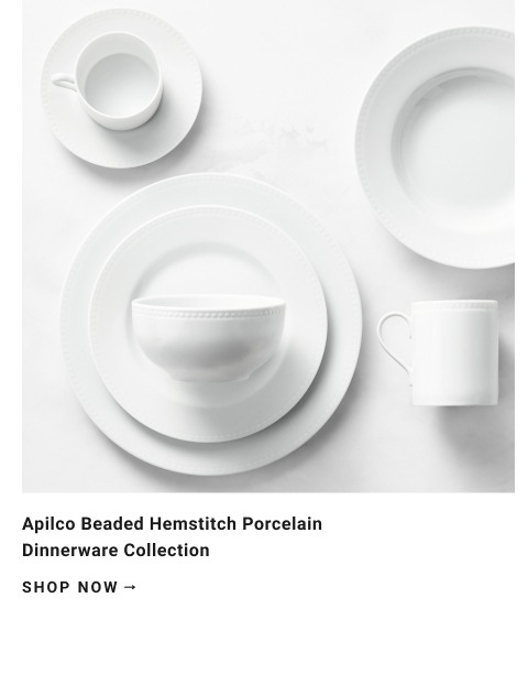 Apilco Beaded Hemstitch Porcelain Dinnerware Collection