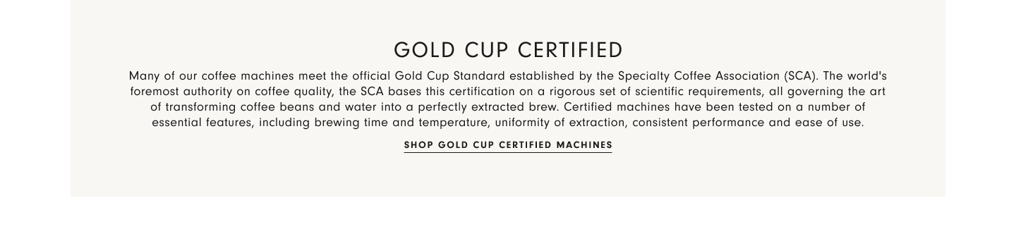 Shop Gold Cup Certified Machines