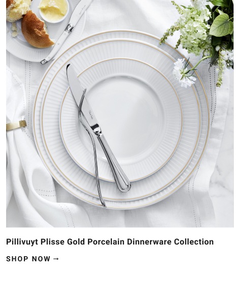 Pillivuyt Plisse Gold Porcelian Dinnerware Collection >