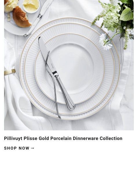 Pillivuyt Plisse Gold Porcelian Dinnerware Collection >