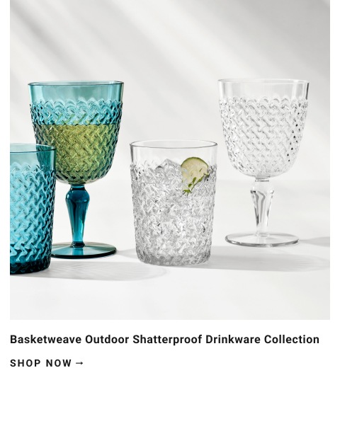 Basketweave Outdoor Shatterproof Drinkware Collection