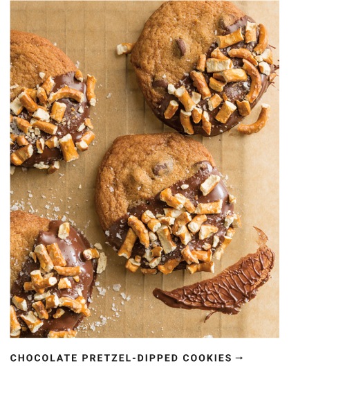 Chocolate Pretzel-Dipped Cookies
