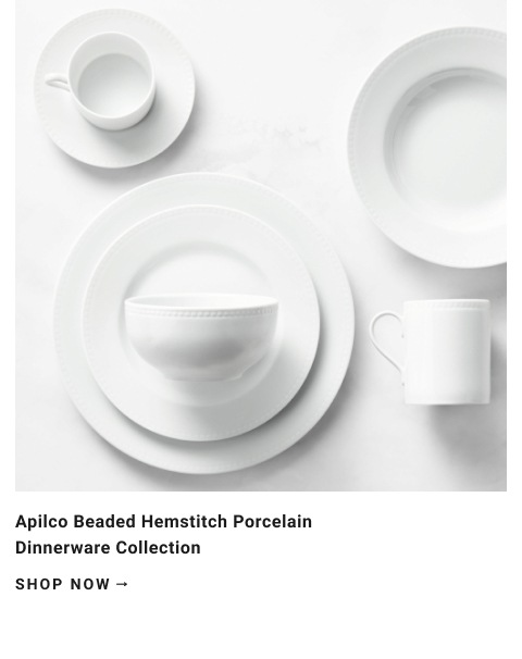 Apilco Beaded Hemstitch Porcelain Dinnerware Collection