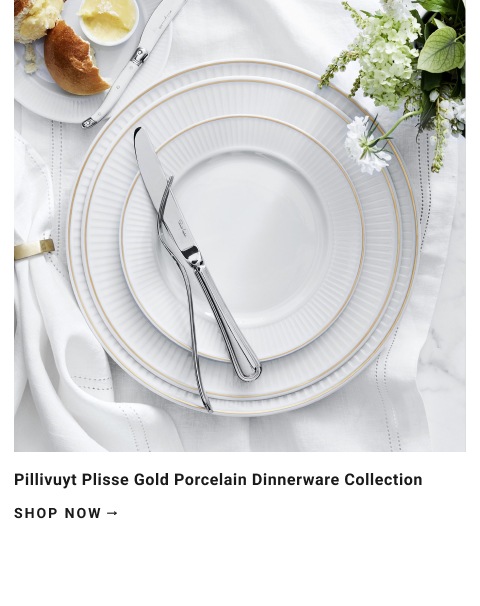 Pillivuyt Plisse Gold Porcelain Dinnerware Collection >
