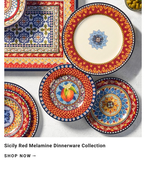 Siciliy Red Melamine Dinnerware Collection >
