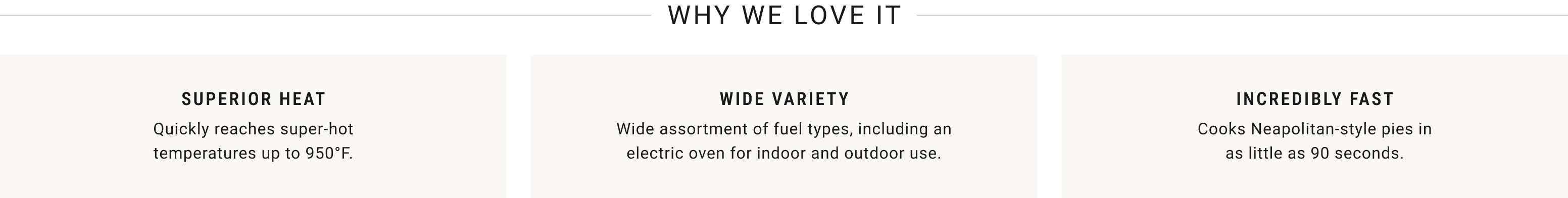Why We Love it: Superior Heat, Wide Variety, Incredibly Fast