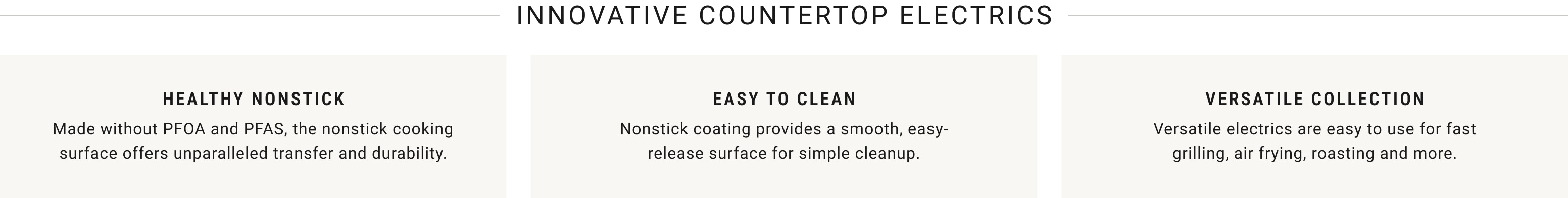 Innovative Countertop Electrics: Healthy Nonstick, Easy to Clean, Versatile Collection