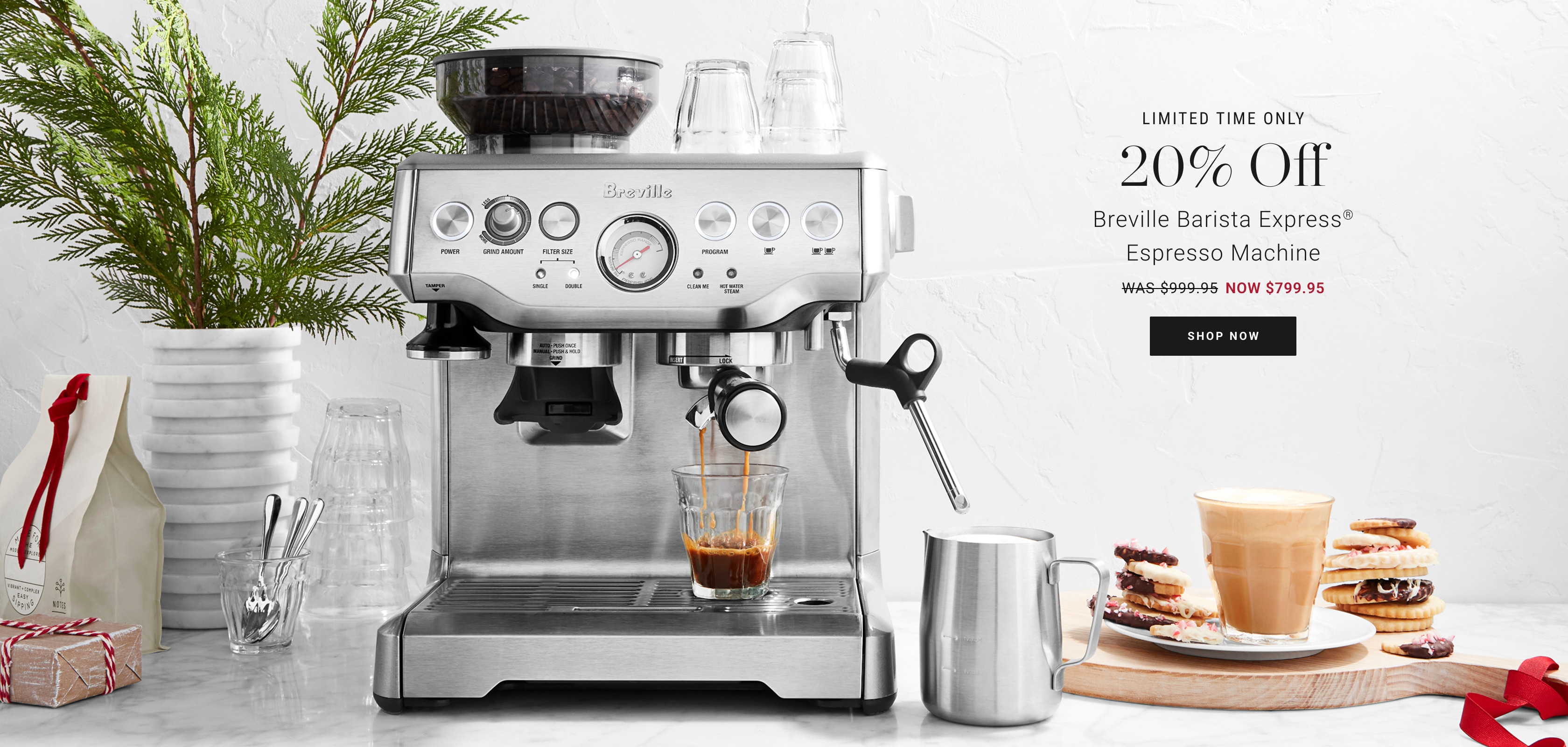 20% Off Breville Barista Express Espresso Machine 20% Off Breville Barista Express Espresso Machine