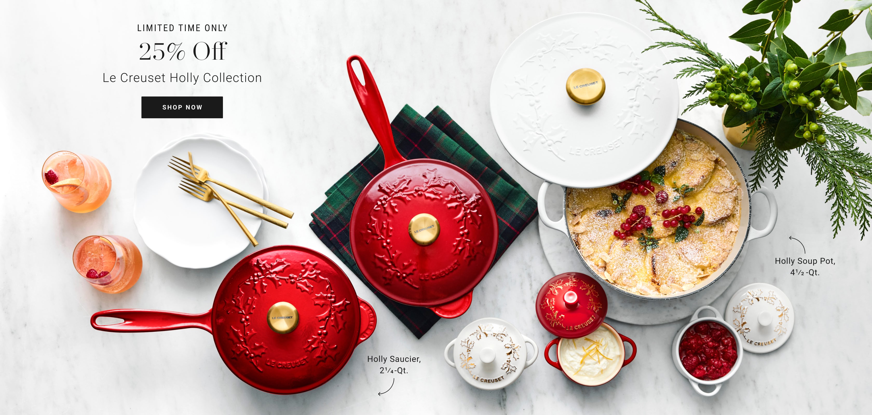 25% Off Le Creuset Holly Collection