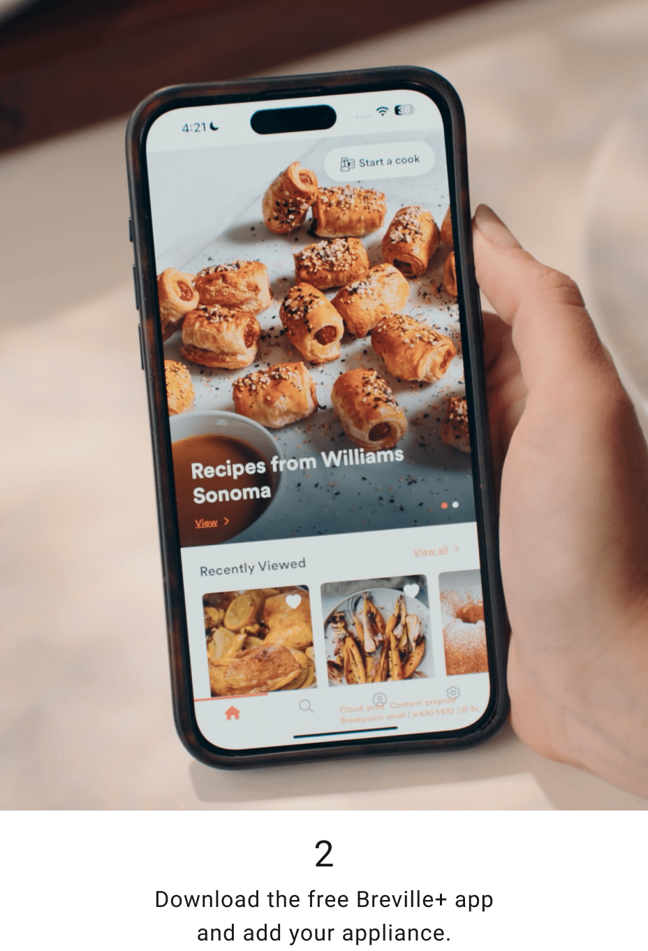 2. Download the free Breville+ app and add your appliance.