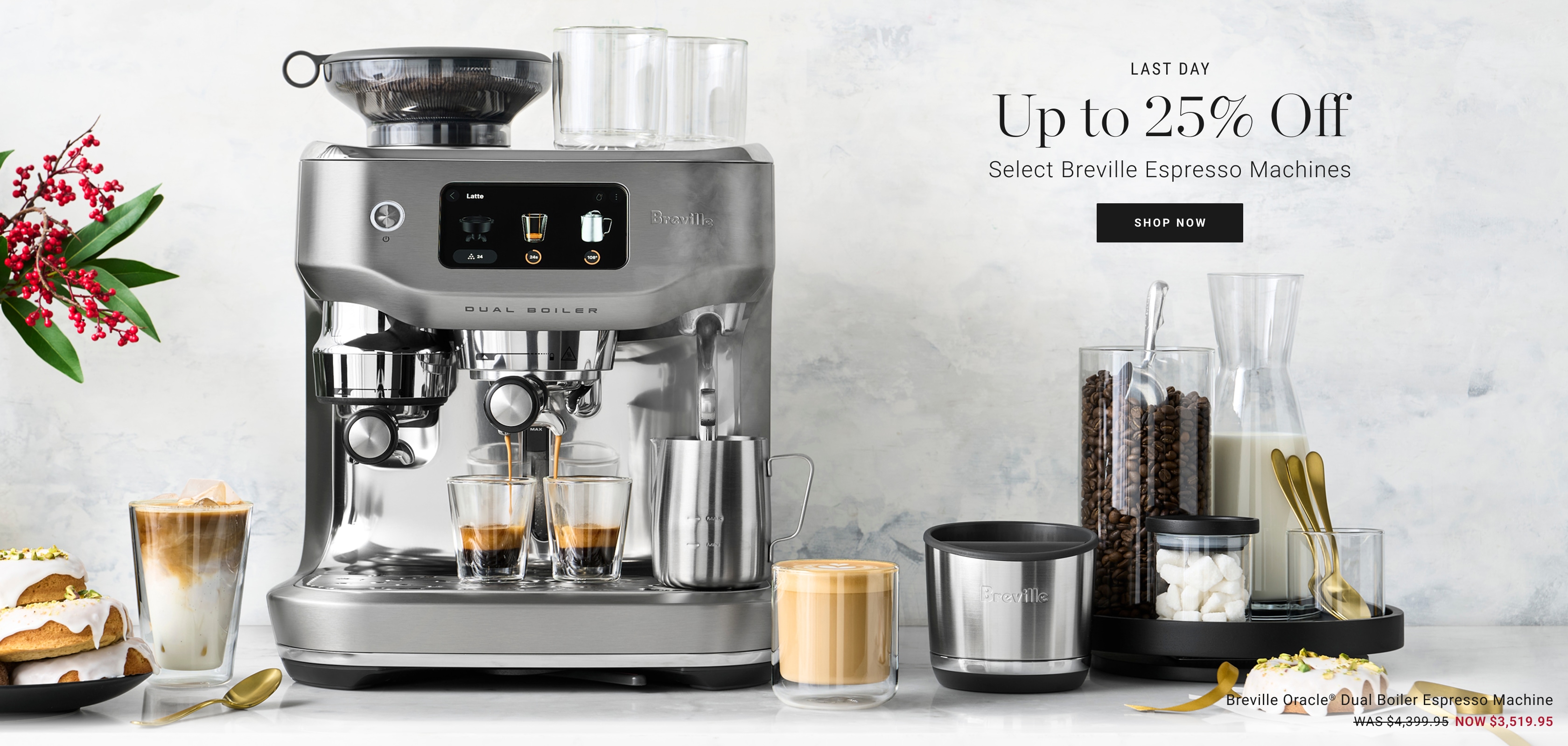 Up to 25% Off Select Breville Espresso Machines Up to 25% Off Select Breville Espresso Machines