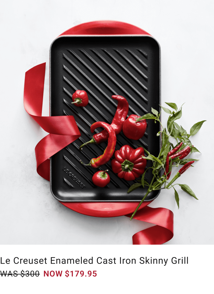 Le Creuset Enameled Cast Iron Skinny Grill – Was $300, Now $179.95