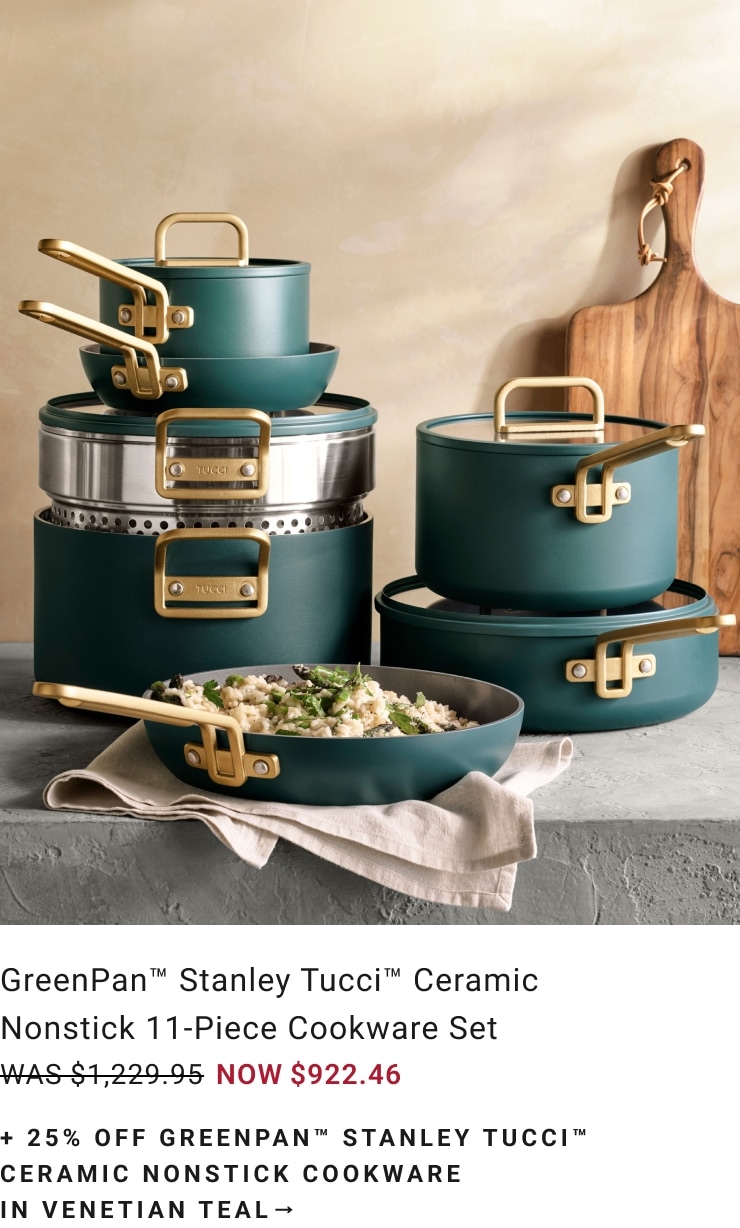 25% off GreenPan™ Stanley Tucci™ Ceramic Nonstick Cookware in Venetial Teal