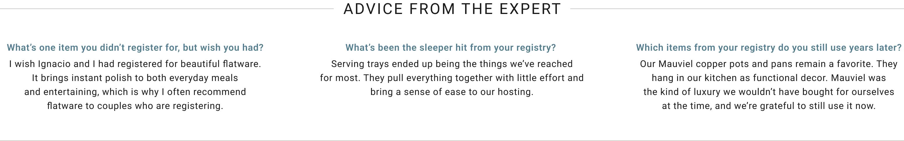 Advice from the Expert