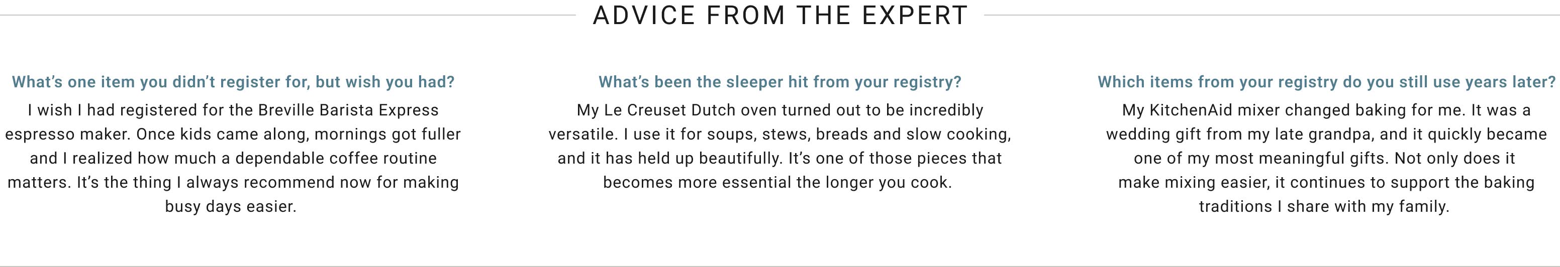 Advice from the Expert