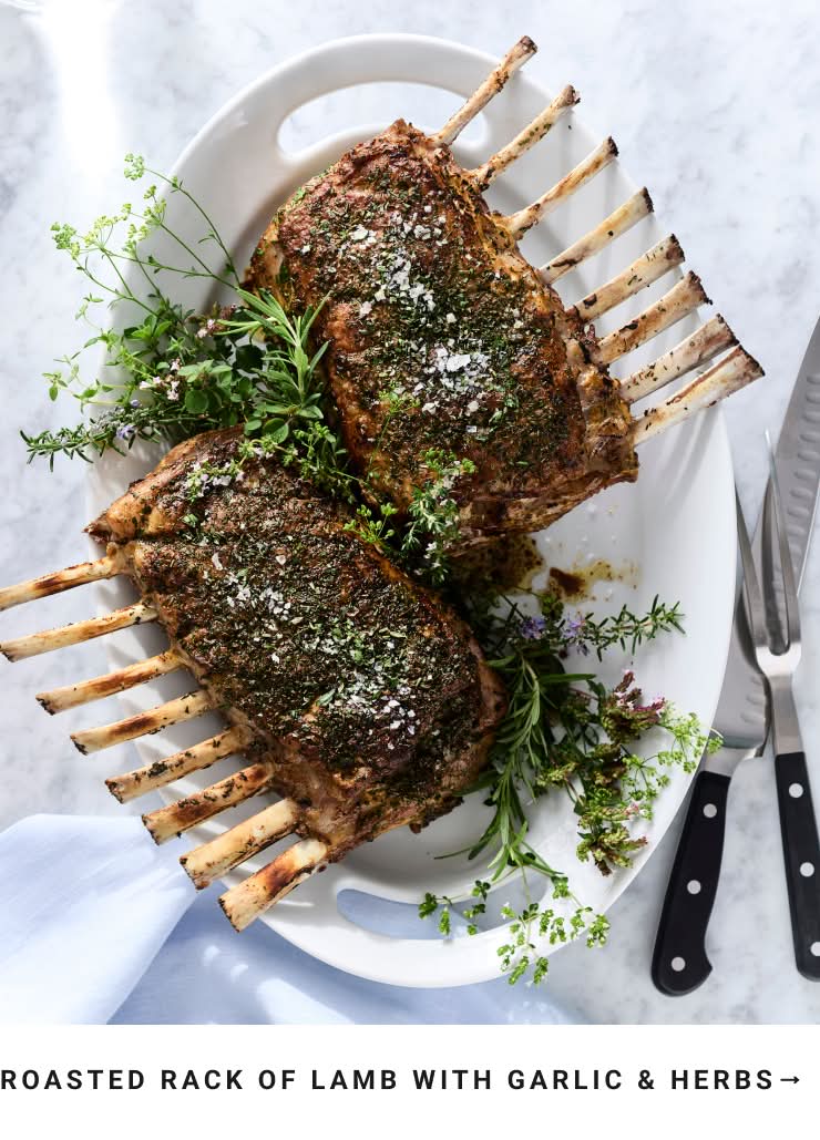 Roasted Rack of Lamb with Garlic & Herbs