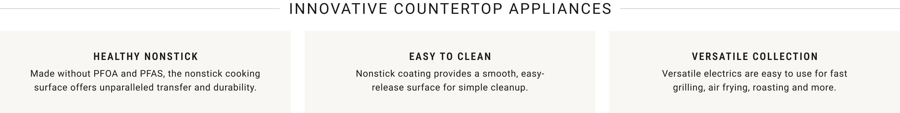 Innovative Countertop Appliances: Healthy Nonstick, Easy to Clean, Versatile Collection