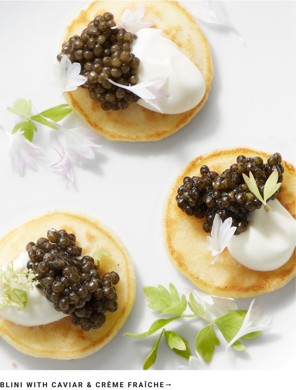 Blini with Caviar & Cr&egrave;me Fra&icirc;che