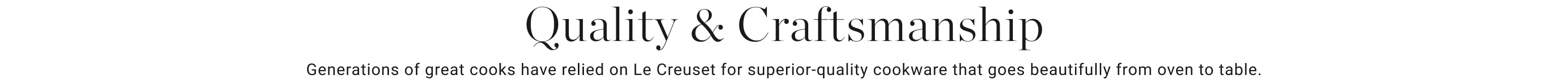Quality & Craftsmanship